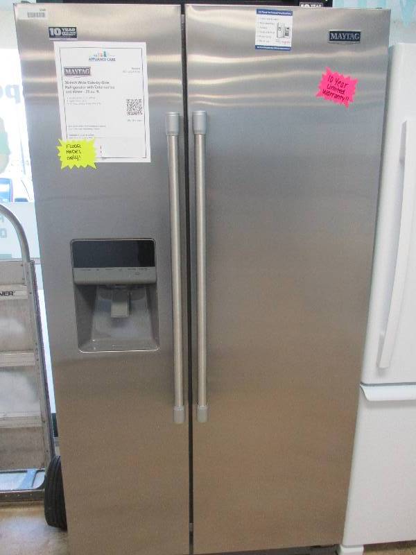 Brand New Maytag Stainless Steel Side by Side Refrigerator The