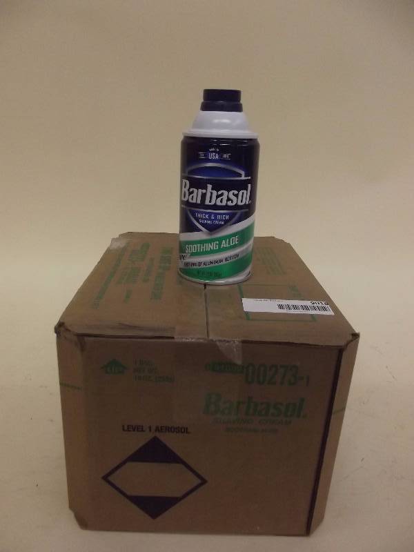 lot 9018 image: NEWBarbasol Thick & Rich Soothing Aloe Shaving Cream