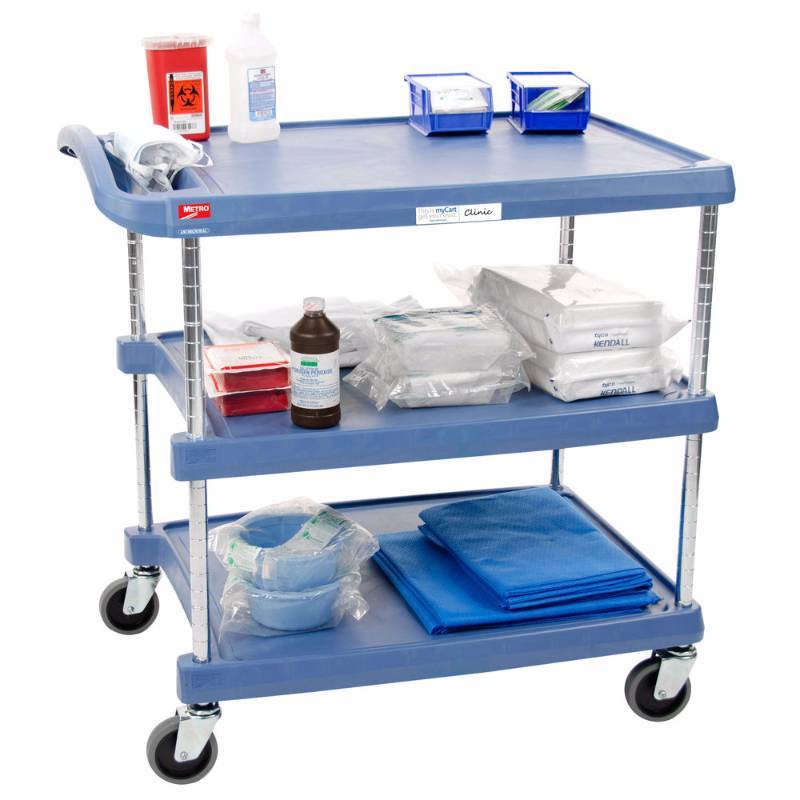 lot 9103 image: NEWMYCART 3 SHELF BLUE-MICROBAN