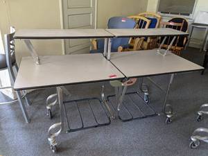 lot 27525 image: Folding Tray Station With Upper Shelf
