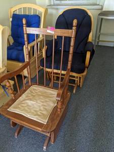 lot 27529 image: (2) Wooden Frame Rocking Chairs