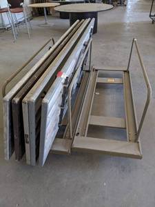 lot 27587 image: Lot 5 8 Folding tables with 2 table Carts