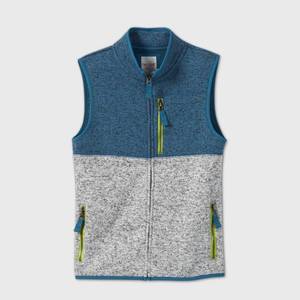lot 2601 image: Boys Knit Fleece Zip Vest - Cat & Jack TealGray XL