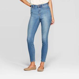 lot 2607 image: Womens Regular Fit High-Rise Ankle Jeggings - Universal Thread Medium Wash 4 Reg, Blue