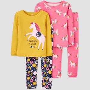 lot 2617 image: Baby Girls 4pc Horse Pajama Set - Just One You made by carters 12M