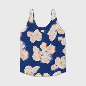 lot 2623 image: Womens Floral Print Essential Tank Top - A New Day Dark Blue M