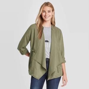 lot 2626 image: Womens Long Sleeve Cargo Jacket - Knox Rose Olive S, Green
