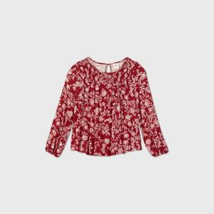 lot 2635 image: Womens Floral Print Long Sleeve Knit Top - Knox Rose Red M