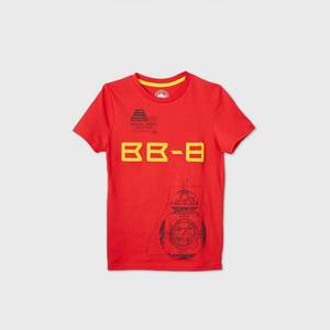 lot 2650 image: Boys Star Wars Galaxys Edge BB-8 Short Sleeve Graphic T-Shirt - Red M