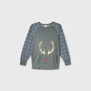 lot 2686 image: Maternity Ugly Xmas Deer Sweatshirt - Isabel Maternity by Ingrid & Isabel Gray XS