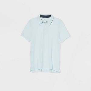 lot 2687 image: Mens Pique Golf Polo Shirt - All in Motion Ice Blue S