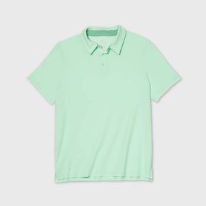 lot 2698 image: Mens Pique Golf Polo Shirt - All in Motion Mint M, Green