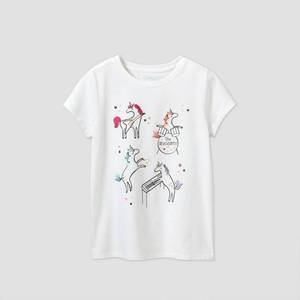 lot 2700 image: Girls Short Sleeve Musical Unicorns Graphic T-Shirt - Cat & Jack White S
