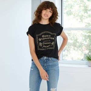 lot 2711 image: Womens Chris Stapleton Short Sleeve Graphic T-Shirt - Black XS