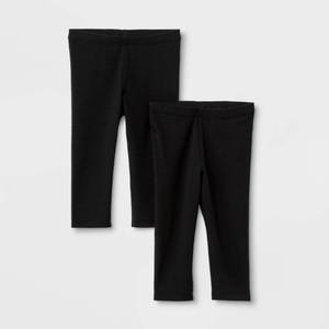 lot 2715 image: Toddler Girls 2pk Capri Leggings - Cat & Jack Black 18M