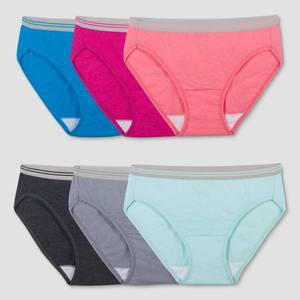 lot 2716 image: Fruit of the Loom Womens Bikinis 6-Pack (Colors May Vary) - 5, Grey