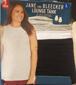 lot 2717 image: Jane And Bleecker Womens 3 Pack Lounge Tank Top (blackwhiteheather Grey, La...