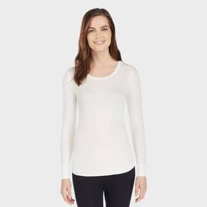 lot 2737 image: Warm Essentials by Cuddl Duds Womens Smooth Stretch Scoop Neck Top - Ivory L