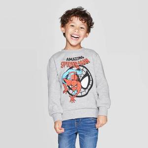 lot 2765 image: Toddler Boys Spider-Man Crew Fleece Sweatshirt - Gray 18M