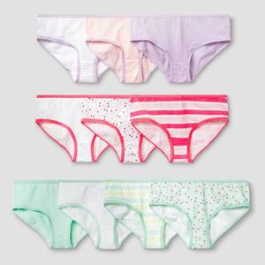 lot 2767 image: Girls 10pk Cotton Hipster - Cat & Jack MintPinkPurple 8