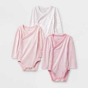 lot 2774 image: Baby Girls 3pk Side Snap Bodysuits - Cloud Island 12M, Multicolored