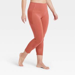 lot 2790 image: Womens Contour Powerwaist High-Waisted Capri Leggings 21 - All in Motion Rust M, Red