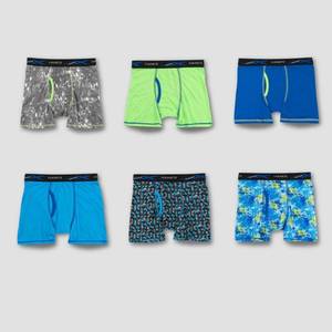 lot 2805 image: Hanes Boys 5  1 Bonus Pack Print Xtemp Boxer Briefs - M