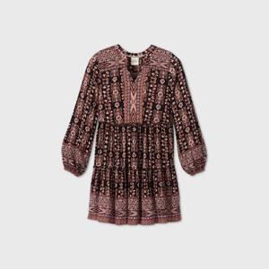 lot 2810 image: Womens Floral Print Long Sleeve Dress - Knox Rose Black M