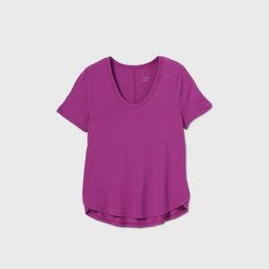 lot 2812 image: Womens Short Sleeve Scoop Neck T-Shirt - A New Day Purple XS