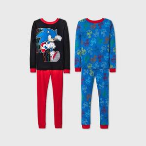 lot 2820 image: Boys Sonic the Hedgehog 4pc Pajama Set - 4, Black