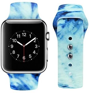 lot 20919 image: Replacement Band Compatible with iWatch Band 40mm 38mm, Colorful Pattern Printed Soft Silicone with Tie-Dyed Design, Sport Wristbands for iWatch Series 654321