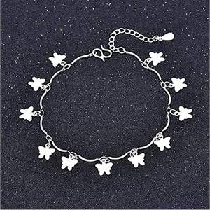 lot 20931 image: Cathercing Butterfly Pendant Anklet Bracelet for Girls Women Thin Anklet Bracelets with Silver Butterfly Cute Ankle Necklace Chain Handmade Daily Foot Hand Jewelry Gift for Girls