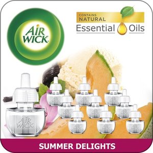 lot 20934 image: Air Wick Plug in Refill, 10Ct, Summer Delights, Scented Oil, Air Freshener, Essential Oils, Eco Friendly