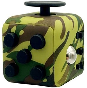lot 21563 image: Olia Fidget Cube - Release Stress for Kids Teen Adults - Antsy Anxiety Pressure Relieving Toy Multicolor (Camouflage Green&Brown, different than stock photo)