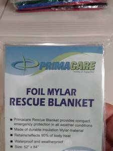 lot 21584 image: Primacare CB-6841 Emergency Foil Mylar Thermal Blanket, 82 Length x 54 Width