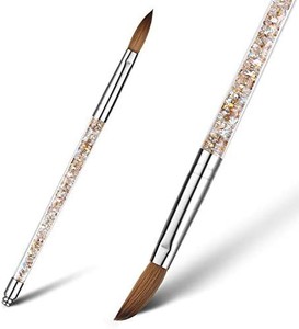 lot 21605 image: Acrylic Nail Brush for Acrylic Powder, iBealous 100% Kolinsky Sable Nail Art Professional Drawing Application With Liquid Glitter Handle (Size 8)