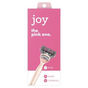 lot 21606 image: Joy the pink one razor. was factory sealed, opened for pictures