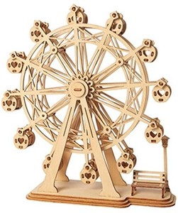 lot 21643 image: ROBOTIME 3D Wooden Puzzle Toy Wood Craft Building Kits Best Model Kit Great Gifts for Girls and Women(Ferris Wheel)