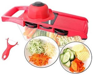 lot 31245 image: Vegetable Chopper, Mandoline Slicer Pro Onion Chopper 6 in 1 Food Dicer Veggie Cutter with Container Protected Interchangeable Blades Cheese Grater for Garlic Carrot Potato Tomato Fruit Salad color may vary