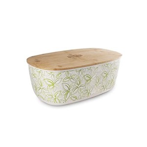 lot 31278 image: Kitch-Comfort Bread Box for Kitchen, Premium Material Bread Holder with Eco Fiber Bamboo Cutting Board, Table Mat Gift Included