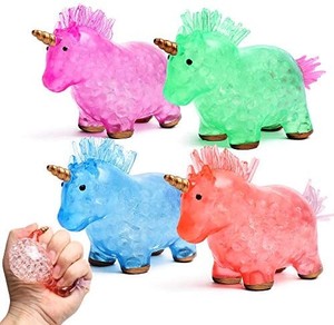 lot 31292 image: Unicorn Squishy Stress Balls Toy 4 pack  style is different