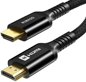 lot 31302 image: 8K 48Gbps Ultra High Speed HDMI Cable 6ft, NIMASO HDMI 2.1 Cable, Dolby Vision, eARC, 8K60Hz 4K120Hz, HDR10, 444, HDCP 2.2&2.3, Ethernet-Braided HDMI Cord Compatible with UHD TV PS4 Xbox Projector