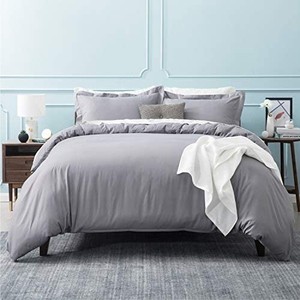 lot 21693 image: Duvet Covers Queen Size Grey - Duvet Cover Queen Set Bedding Comforter Cover with pillow covers