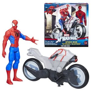 lot 21715 image: Marvel Spider-Man Titan Hero Series Spider-Man Figure with Spider Cycle