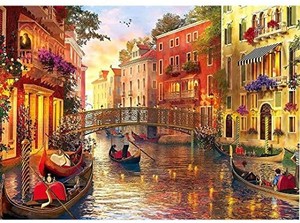 lot 21724 image: Romance in Venice Water City Jigsaw Puzzles for Adults 1000 Piece, Adult Children Intellective Educational Toy DIY Collectibles Modern Home Decoration