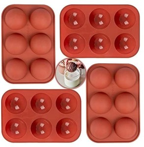 lot 21763 image: Large Silicone Molds for Hot Chocolate Bombs (aka Cocoa Bombs) (5 pack multiple colors)