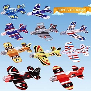 lot 31368 image: Valentines Day Cards for Kids - 30 Pack Foam Airplanes with 10 Different Design and 30 Pack Valentines Card Boxes (3 Design) for Valentine Classroom Exchange Party Favors bonus this us a 60 pack