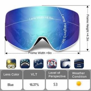 lot 31394 image: JK MOTION Ski Goggles Men Youth Boys Women and Girls Anti Fog Snowboard Goggles UV400 ATV  grey and pink