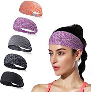 lot 31396 image: Wide Sports Headbands for Women Non Slip Workout Headband Moisture Wicking Sweatband for Yoga Running Athletic Fitness  6 pack colors pictured