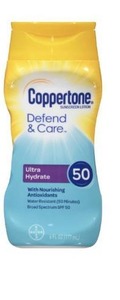 lot 1527 image: Coppertone Defend & Care Ultra Hydrate Sunscreen Lotion SPF 50